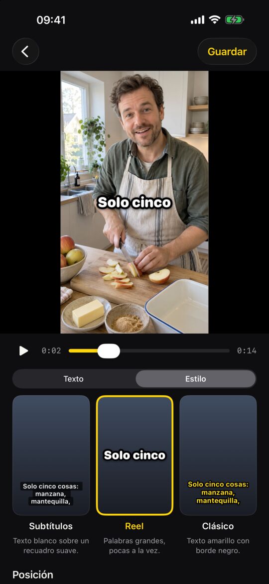 Elige uno de tres estilos